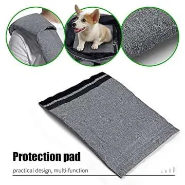 AOFOOK Dog Cat Sling Carrier Adjustable Padded Shoulder Strap with Mesh Pocket for Outdoor Travel (Grey, L - 8 to 15 lbs)