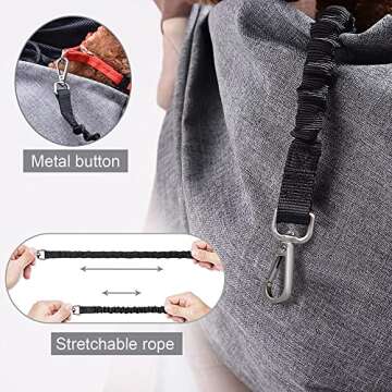 AOFOOK Dog Cat Sling Carrier Adjustable Padded Shoulder Strap with Mesh Pocket for Outdoor Travel (Grey, L - 8 to 15 lbs)