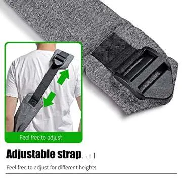 AOFOOK Dog Cat Sling Carrier Adjustable Padded Shoulder Strap with Mesh Pocket for Outdoor Travel (Grey, L - 8 to 15 lbs)