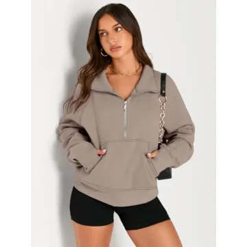 AUTOMET Half Zip Cropped Fleece Sweatshirt 2024