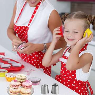 Suuker Large Piping Tips Set, Sultan Ring Baking Mold Icing Nozzle Stainless Steel Icing Piping Nozz...