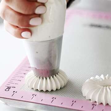 Suuker Large Piping Tips Set, Sultan Ring Baking Mold Icing Nozzle Stainless Steel Icing Piping Nozzles Cake Decorating Supplies for Kitchen Gift(2 Pieces, Silver)