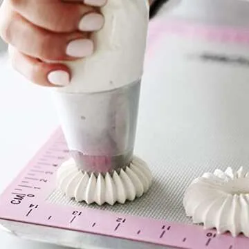 Suuker Large Piping Tips Set, Sultan Ring Baking Mold Icing Nozzle Stainless Steel Icing Piping Nozzles Cake Decorating Supplies for Kitchen Gift(2 Pieces, Silver)