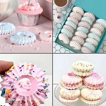 Suuker Large Piping Tips Set, Sultan Ring Baking Mold Icing Nozzle Stainless Steel Icing Piping Nozzles Cake Decorating Supplies for Kitchen Gift(2 Pieces, Silver)