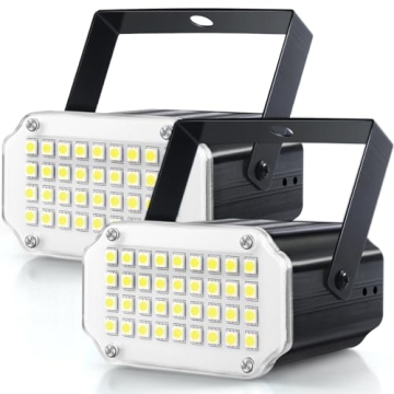 Luditek 2-Pack Mini Halloween LED Strobe Lights - Sound Activated Party Lights