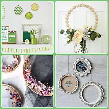 ZOCONE 6 PCS Beech Wood Embroidery Hoops, Wood Circle Hoop Ring Cross Stitch Hoop for Embroidery, Cross Stitch, Needlework, Art Craft Handy Sewing and Christmas Decoration (Size-4")