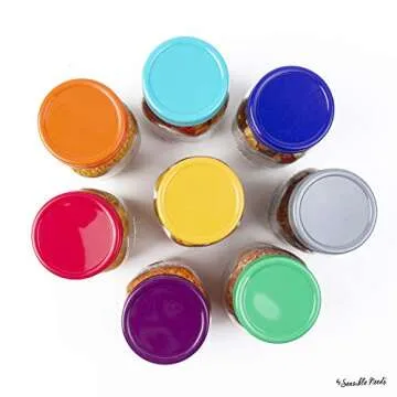 16 Pack Colored Plastic Mason Jar Lids for All Sizes