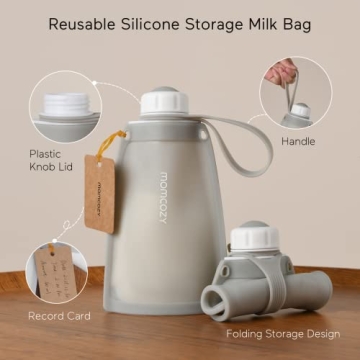 No Leak Momcozy Silicone Breastmilk Bags - 5pcs