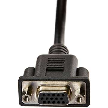 Amazon Basics Dual VGA Monitor Y Splitter Adapter Cable, 1 Foot, Black