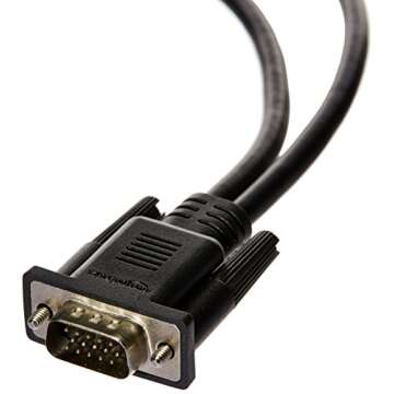 Amazon Basics Dual VGA Monitor Y Splitter Adapter Cable, 1 Foot, Black