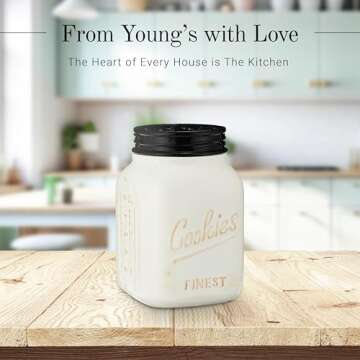 Young's Inc. Ceramic Cookie Jar - Cute Kitchen Counter Storage Canister with Lid - Perfect for Cooki...