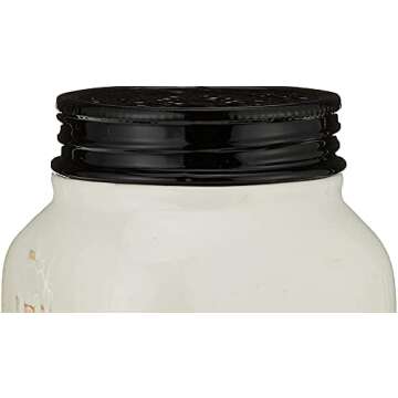 Young's Inc. Ceramic Cookie Jar - Cute Kitchen Counter Storage Canister with Lid - Perfect for Cookies, Coffee, Tea, Candy, Dog Treats, and More - Cookies Finest - Black, White