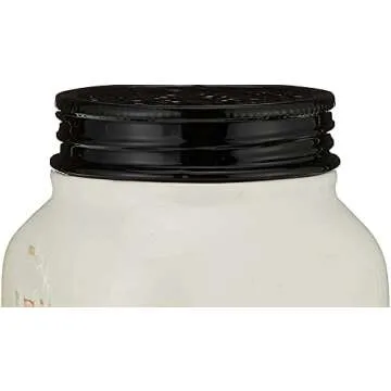 Young's Inc. Ceramic Cookie Jar - Cute Kitchen Counter Storage Canister with Lid - Perfect for Cookies, Coffee, Tea, Candy, Dog Treats, and More - Cookies Finest - Black, White