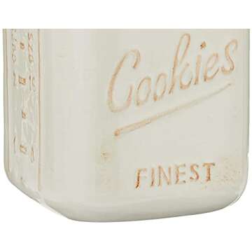 Young's Inc. Ceramic Cookie Jar - Cute Kitchen Counter Storage Canister with Lid - Perfect for Cookies, Coffee, Tea, Candy, Dog Treats, and More - Cookies Finest - Black, White