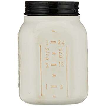 Young's Inc. Ceramic Cookie Jar - Cute Kitchen Counter Storage Canister with Lid - Perfect for Cookies, Coffee, Tea, Candy, Dog Treats, and More - Cookies Finest - Black, White