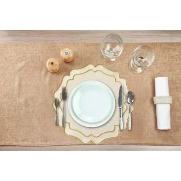 PNR Vista Ivory Faux Leather Round Placemat for Dining