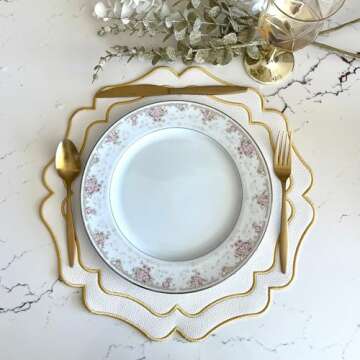 PNR Vista Ivory Faux Leather Round Placemat for Dining