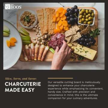 John Boos Reversible Block Cutting Board w/Oil Finish, Chop-N-Slice Series, 18" x 12" x 1-1/4", Maple