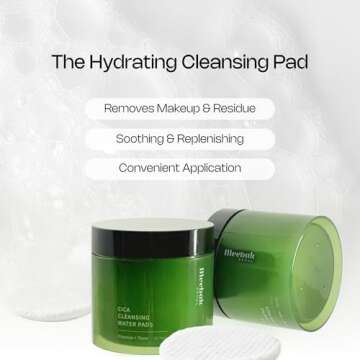 Meebak Cica Cleansing Water Pads | Makeup Remover Pads | Face Cleansing Wipes | Exfoliation Toner Pa...