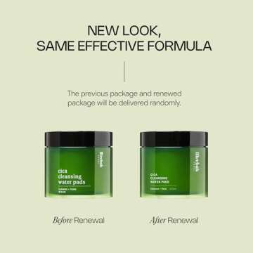 Meebak Cica Cleansing Water Pads | Makeup Remover Pads | Face Cleansing Wipes | Exfoliation Toner Pads | Hydrating & Toning for Sensitive Skin - 80ct