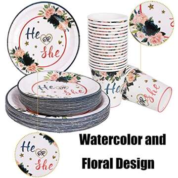 Gender Reveal Party Supplies Tableware Set for 30 Guests