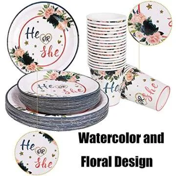 Gender Reveal Party Supplies Tableware Set for 30 Guests
