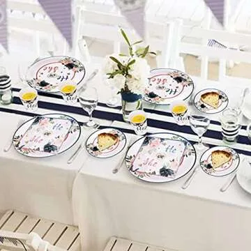 Gender Reveal Party Supplies Tableware Set for 30 Guests