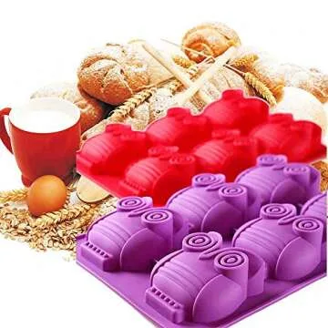 2 Pack Nonstick Owl Silicone Molds for Baking and Crafts