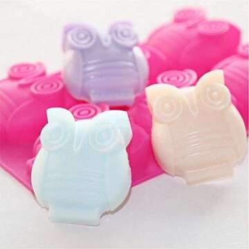 2 Pack Nonstick Owl Silicone Molds for Baking and Crafts