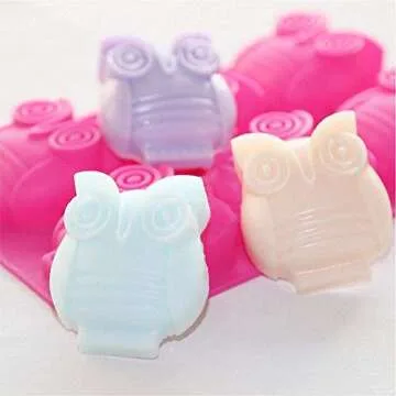 2 Pack Nonstick Owl Silicone Molds for Baking and Crafts