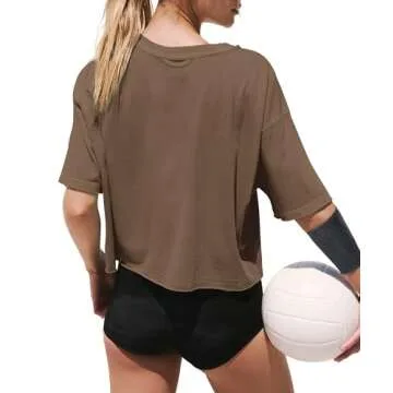 Stylish Oversized Crop Top for Women - XIEERDUO Boxy Tee