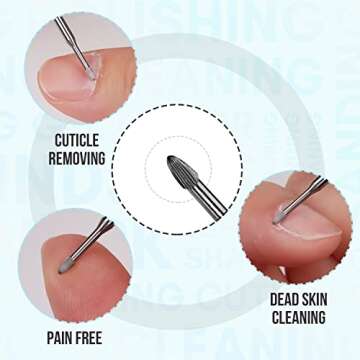 Makartt Nail Drill Bits:3/32" Safety Tungsten Carbide Cuticle Remover Drill Bit Professional Under N...