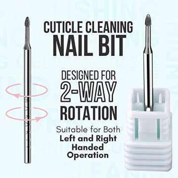 Makartt Nail Drill Bits:3/32" Safety Tungsten Carbide Cuticle Remover Drill Bit Professional Under Nail Cleaner Dead Skin Prepare for Electric Nails File Machine,Manicure Salon Supply