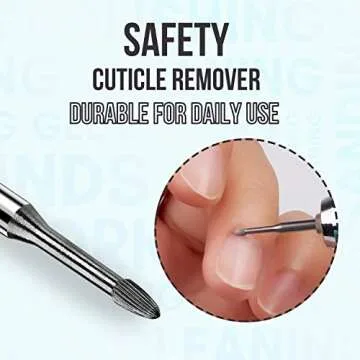 Makartt Nail Drill Bits:3/32" Safety Tungsten Carbide Cuticle Remover Drill Bit Professional Under Nail Cleaner Dead Skin Prepare for Electric Nails File Machine,Manicure Salon Supply