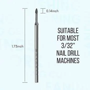 Makartt Nail Drill Bits:3/32" Safety Tungsten Carbide Cuticle Remover Drill Bit Professional Under Nail Cleaner Dead Skin Prepare for Electric Nails File Machine,Manicure Salon Supply