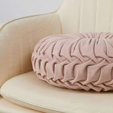 Cassiel Home Pink Round Throw Pillow Decorative Velvet Accent