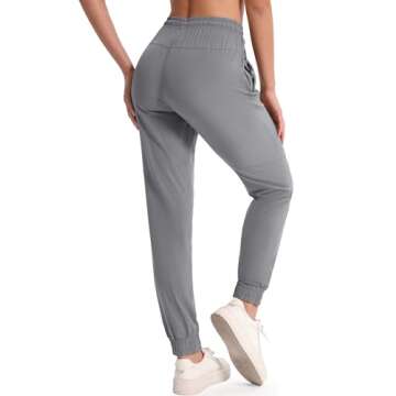 MAGCOMSEN Lightweight Women's Hiking Pants - Quick Dry & Waterproof Joggers in Light Grey