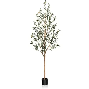 OAKRED Artificial Olive Tree - 6FT Tall Faux Silk Indoor Plant for Elegant Home Decor