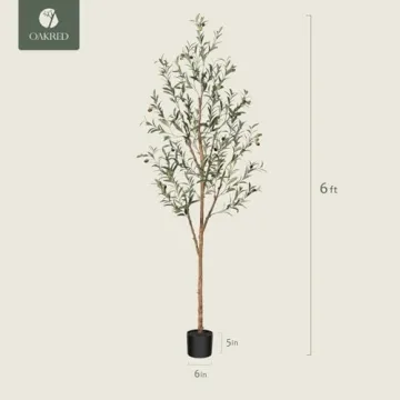 OAKRED 6FT Tall Faux Olive Tree for Indoor Home Decor