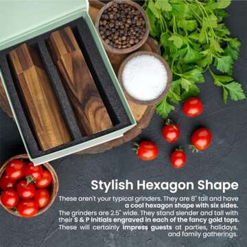 Kindled Ivy Acacia Wooden Salt & Pepper Grinders Set