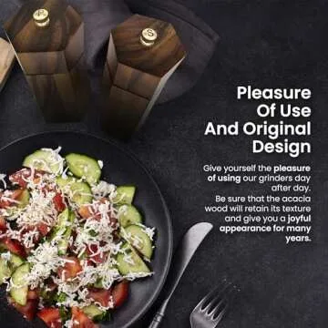 Kindled Ivy Acacia Wooden Salt & Pepper Grinders Set