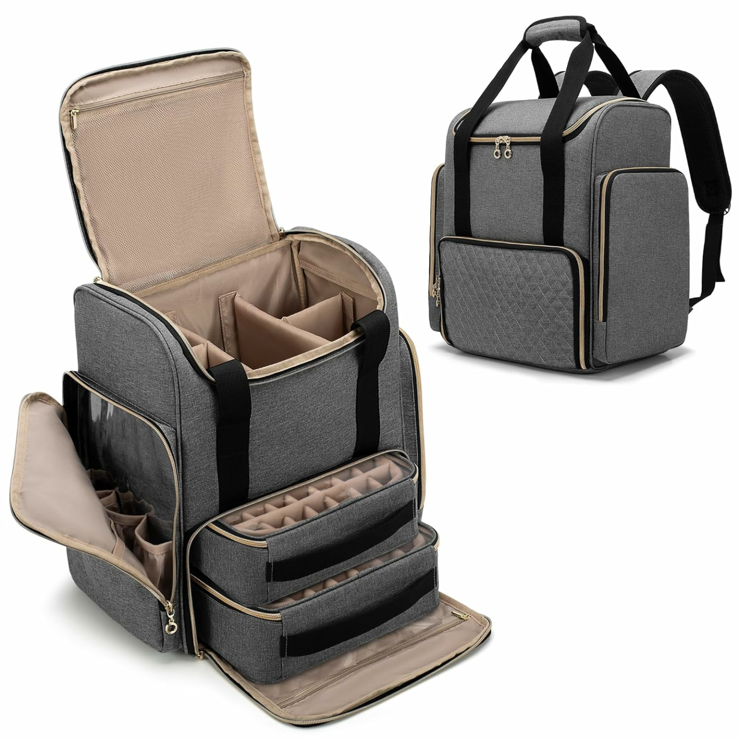 LUXJA Nail Polish Backpack Holds 70 Bottles