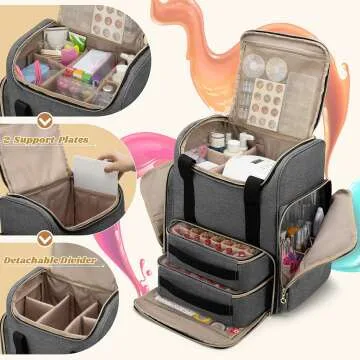 LUXJA Nail Polish Backpack Holds 70 Bottles