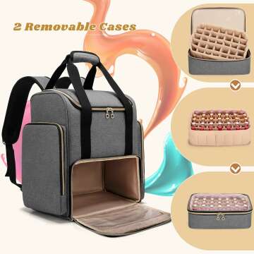 LUXJA Nail Polish Backpack Holds 70 Bottles