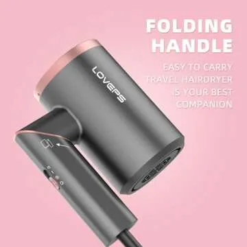 LOVEPS 1800W Ionic Hair Blow Dryer - Travel Ready Style