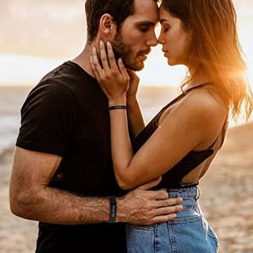 MEALGUET Stainless Steel Love Quote Couple Bracelets