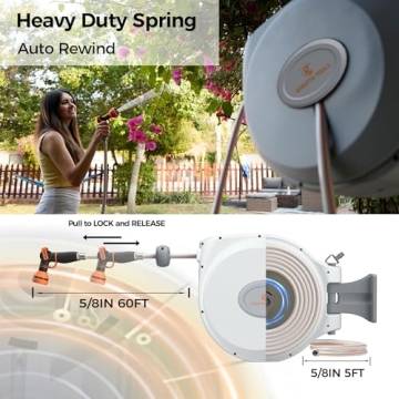 Giraffe Tools CW20 Retractable Hose Reel with Auto-Rewind 65ft