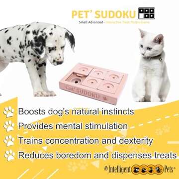 My Intelligent Pets Sudoku Small Advanced - 6 Fields - Intelligent Pet Sudoku Puzzle, Natural Instincts Booster, Pet Interactive Toy