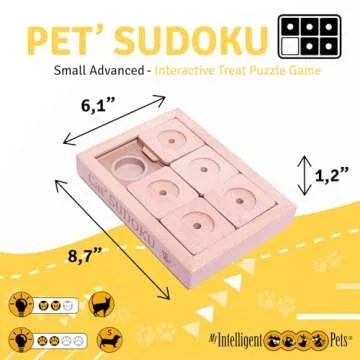 My Intelligent Pets Sudoku Small Advanced - 6 Fields - Intelligent Pet Sudoku Puzzle, Natural Instincts Booster, Pet Interactive Toy