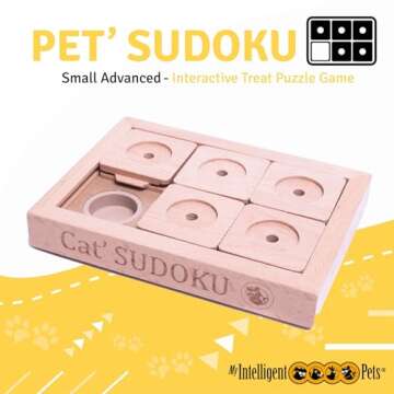 My Intelligent Pets Sudoku Small Advanced - 6 Fields - Intelligent Pet Sudoku Puzzle, Natural Instincts Booster, Pet Interactive Toy